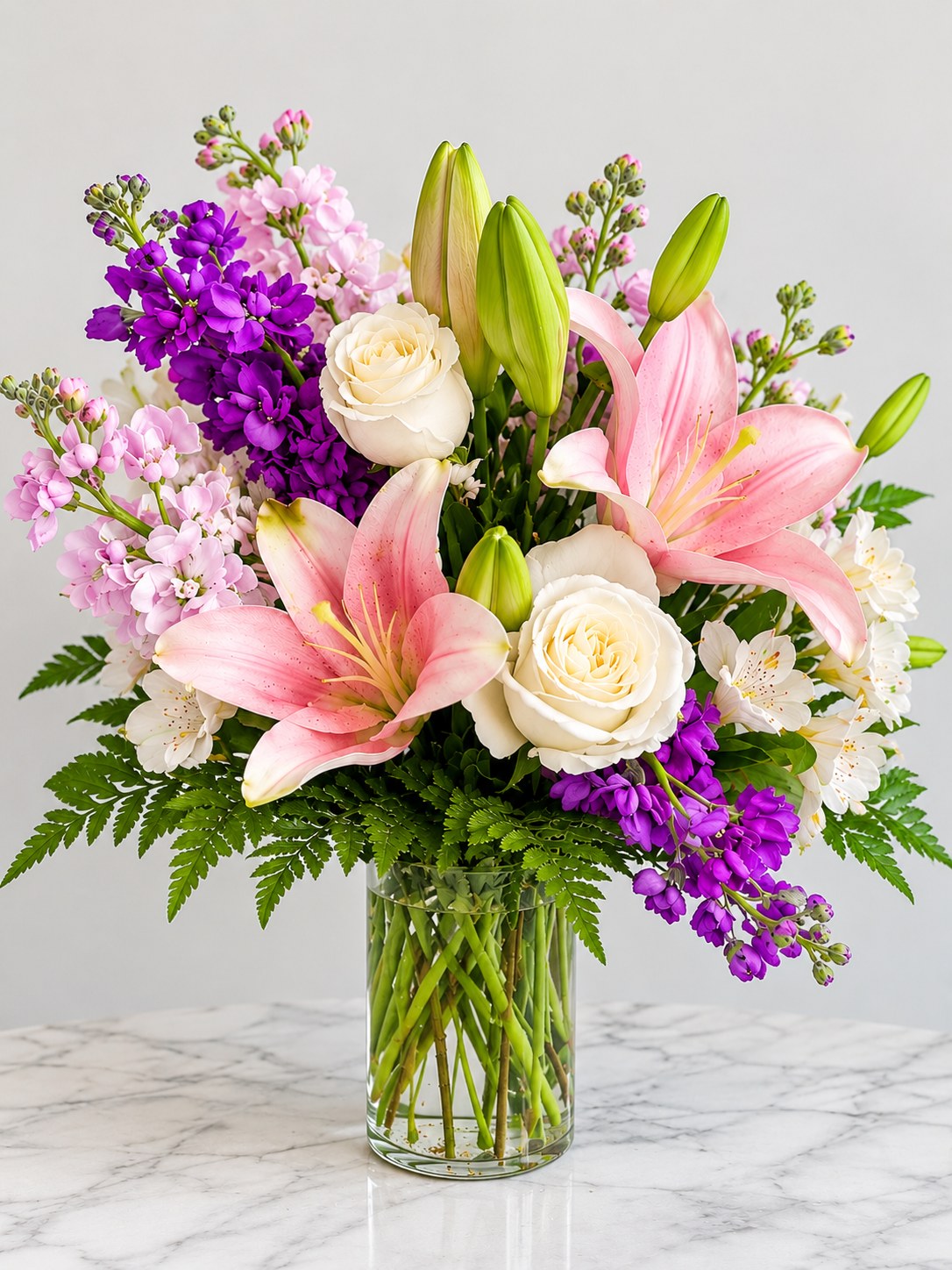 Pink Lily Garden – Fresh Flower Arrangement